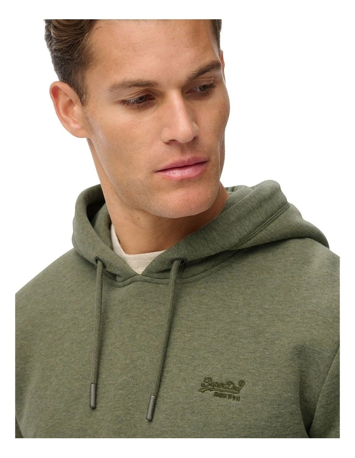 Essential Logo Hoodie in Faded Sage Green Marle image 4