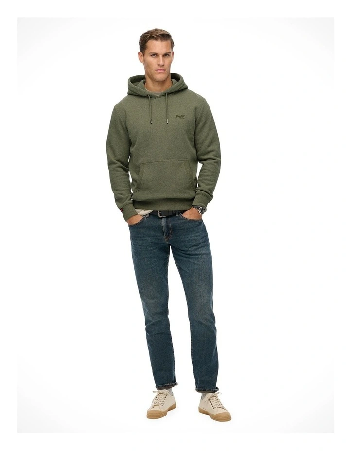 Essential Logo Hoodie in Faded Sage Green Marle image 5
