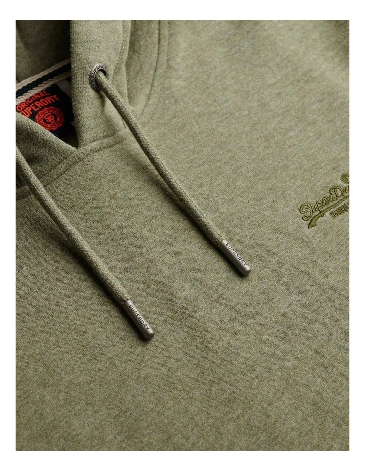 Essential Logo Hoodie in Faded Sage Green Marle image 6
