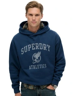 Vintage Athletics Oversized Hoodie in Insignia Blue
