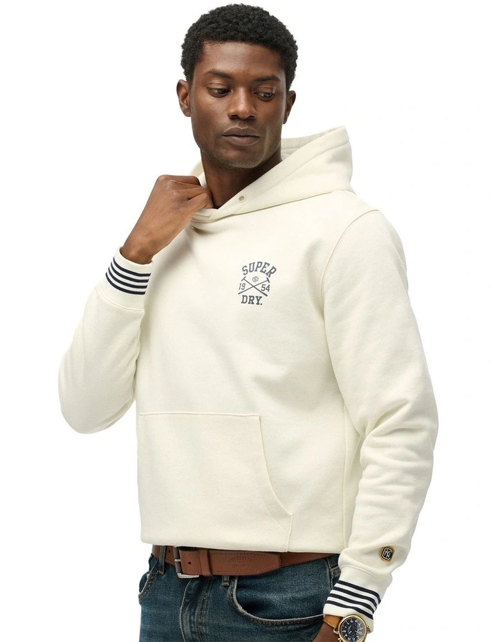 Athletic Club Hoodie in Off White image 4