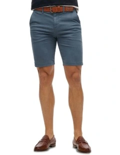 Officer Chino Shorts in Washed Blue