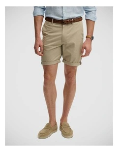 Premium Regular Chino Short in Sandstone Brown