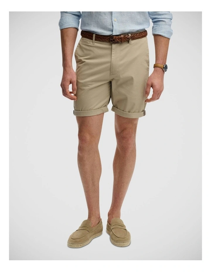 Premium Regular Chino Short in Sandstone Brown image 1