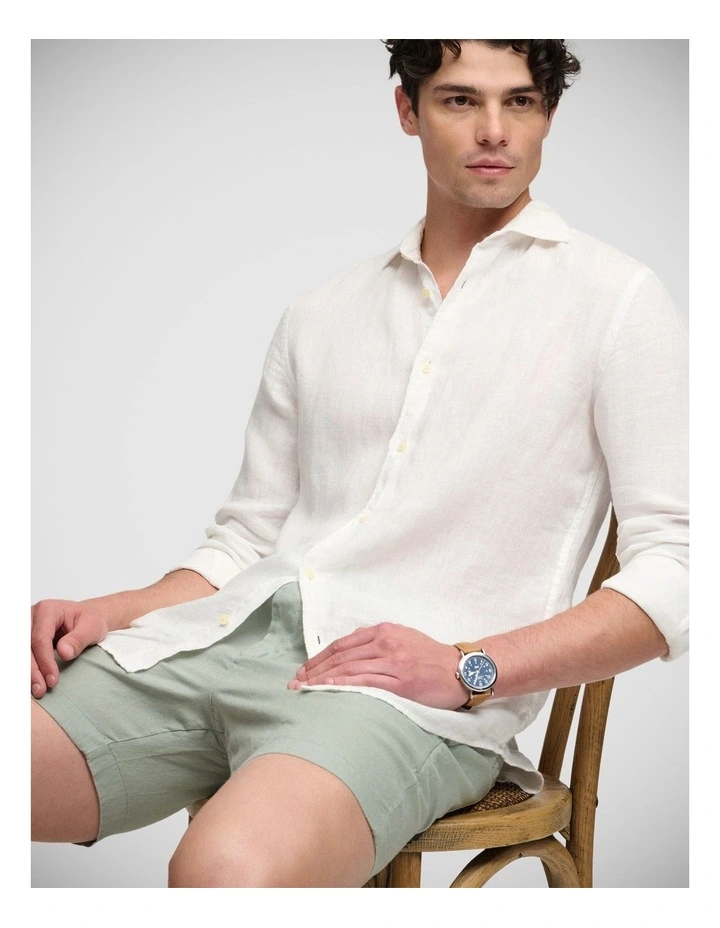Merchant Linen Short in Bay Green image 3