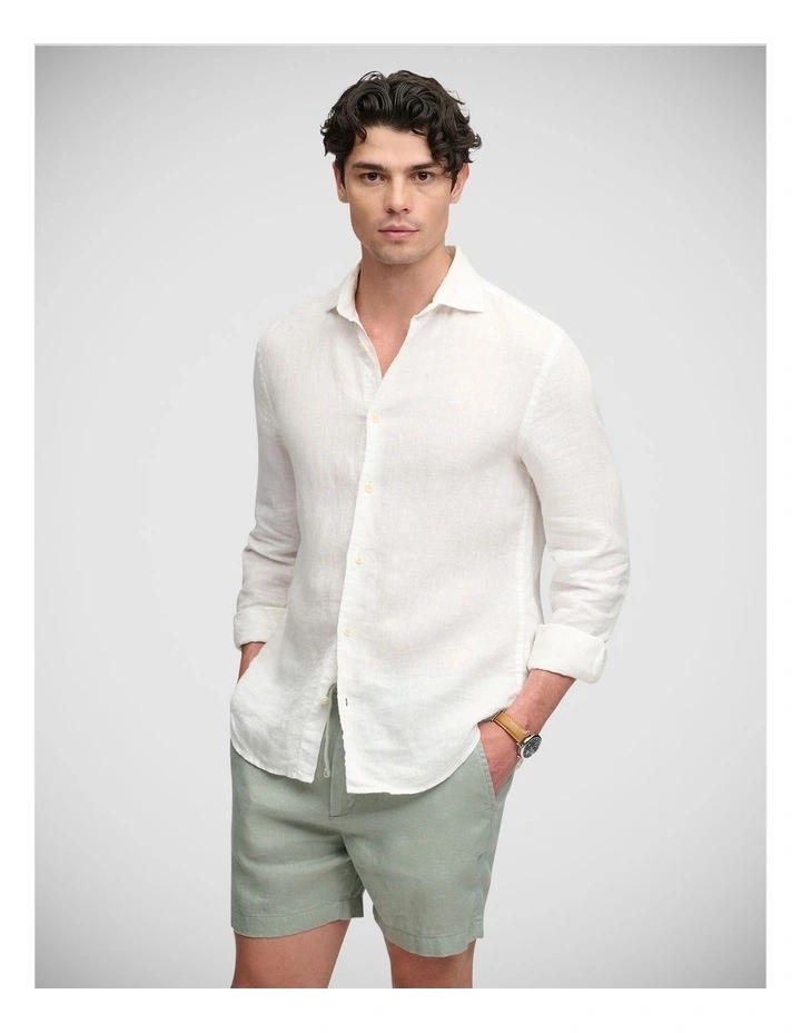 Merchant Linen Short in Bay Green image 4
