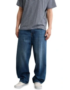 Medium Clean Baggy Jean in Blue