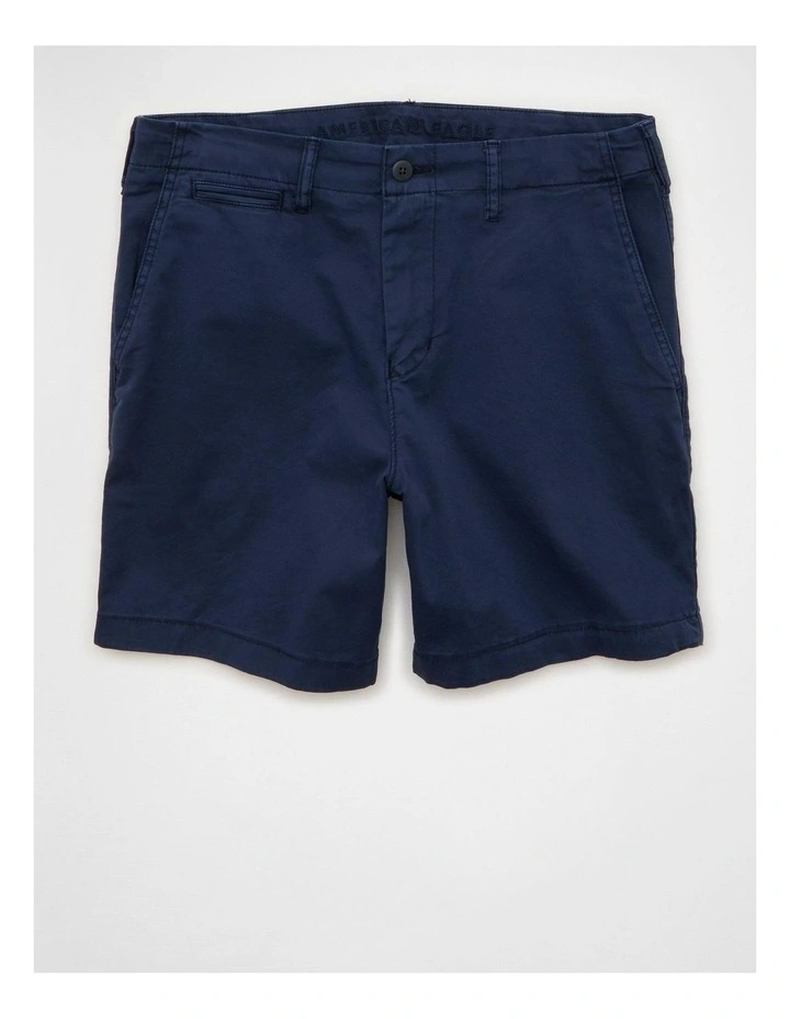 7" Flex Lived-In Khaki Short in Navy image 3