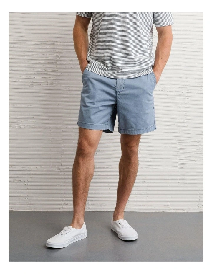 7 Flex Lived-In Khaki Short in Blue image 1