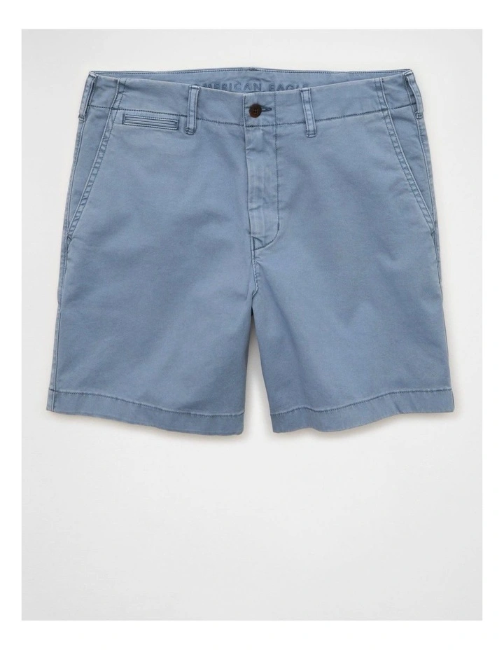 7 Flex Lived-In Khaki Short in Blue image 3