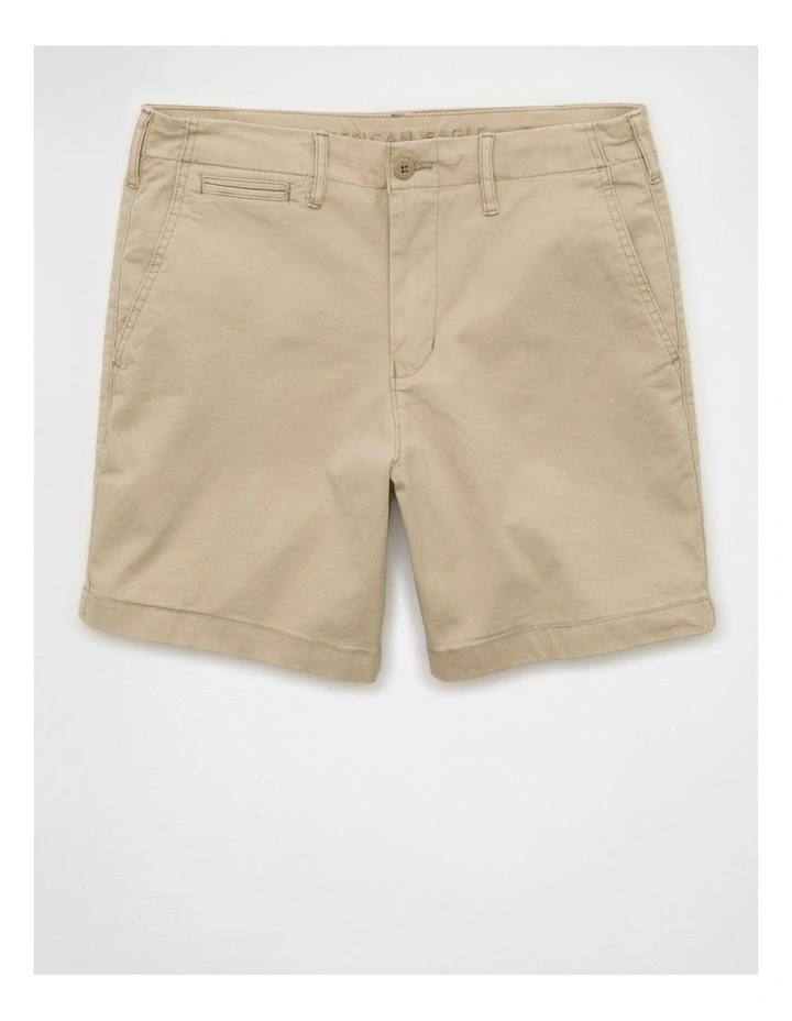 7 Flex Lived-In Khaki Short in Khaki image 3