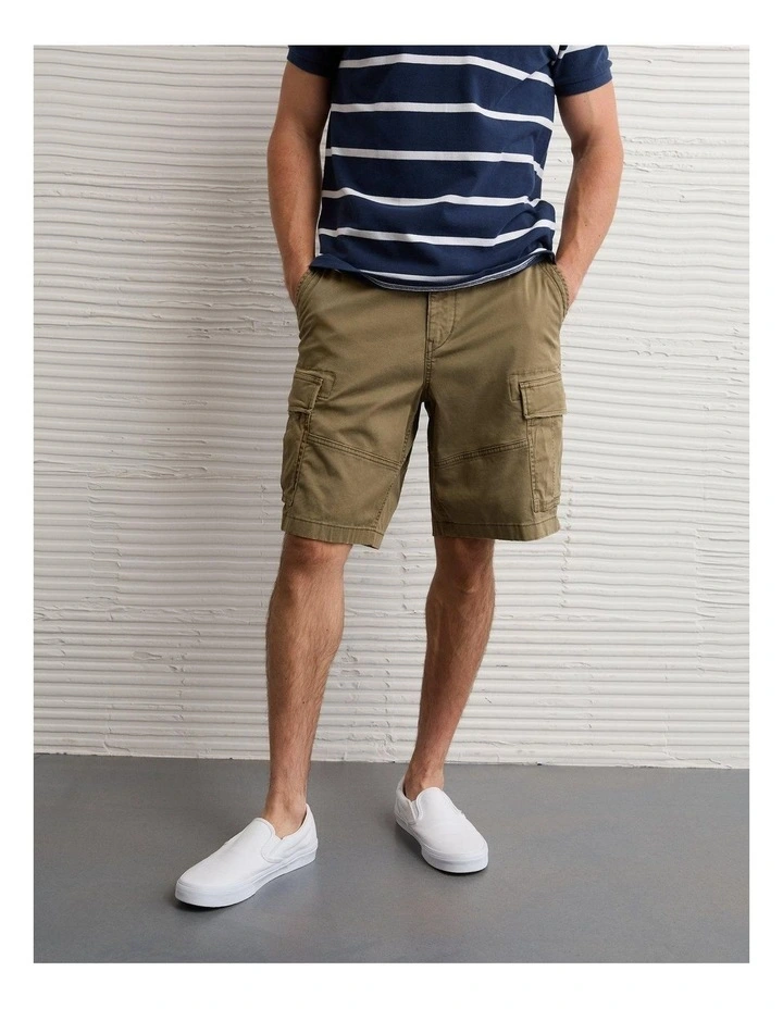 10 Flex Lived-In Cargo Short in Green Olive image 1