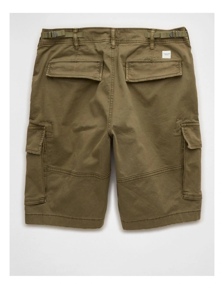 10 Flex Lived-In Cargo Short in Green Olive image 4
