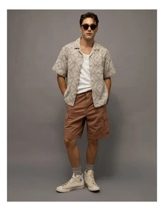 10" Flex Lived-In Cargo Short in Light Brown