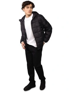 Lightweight Puffer Jacket in Black