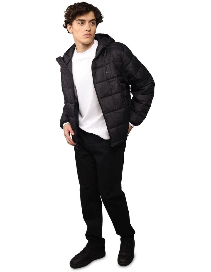 Lightweight Puffer Jacket in Black image 1