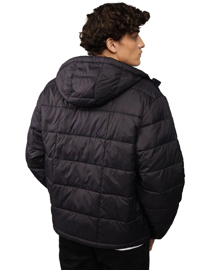 Lightweight Puffer Jacket in Black image 2