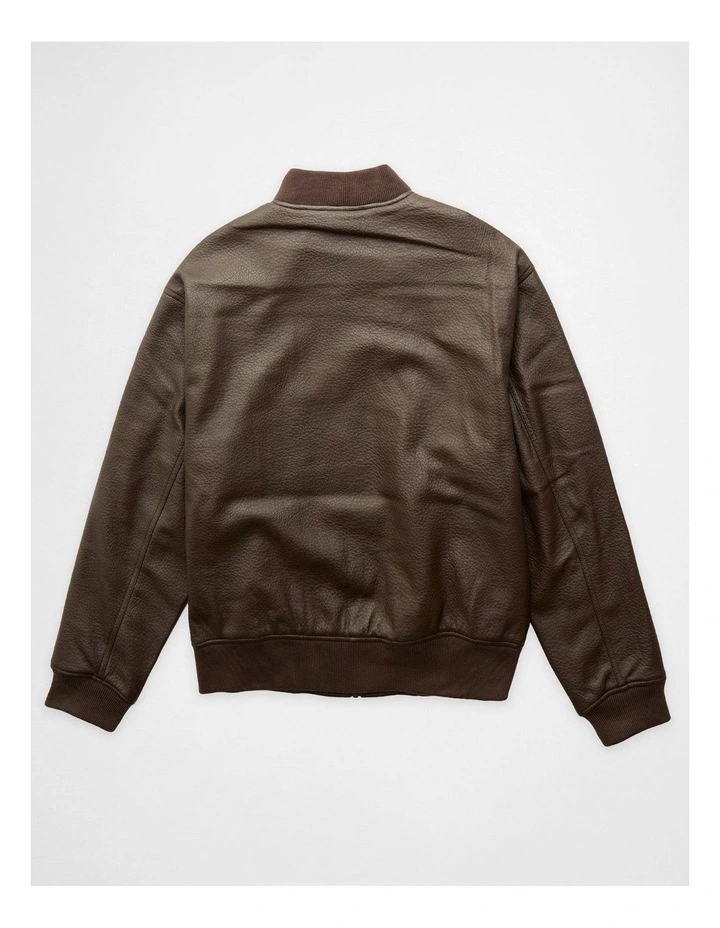 Leather Bomber in Brown image 4