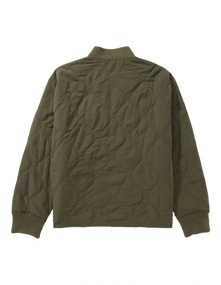 Nylon Bomber Jacket in Olive image 4