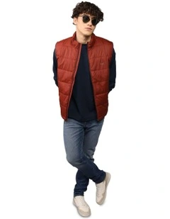 Lightweight Puffer Vest in Iced Mocha