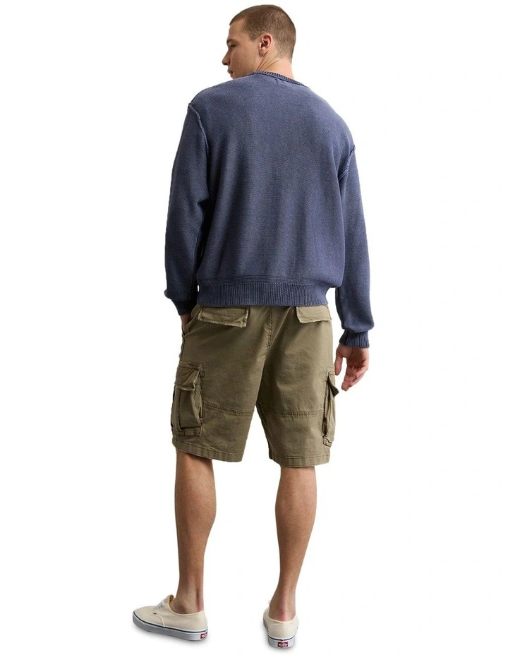 Washed Reverse Sweater in Navy image 2
