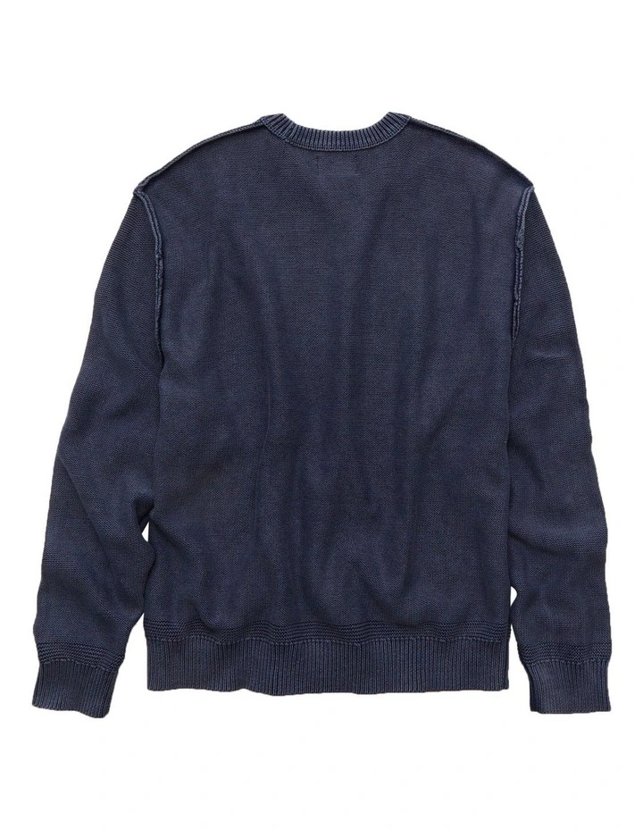 Washed Reverse Sweater in Navy image 4