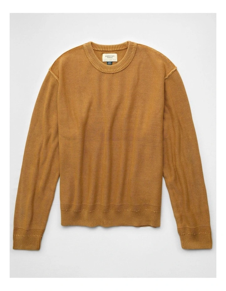 Washed Reverse Sweater in Medium Brown image 3