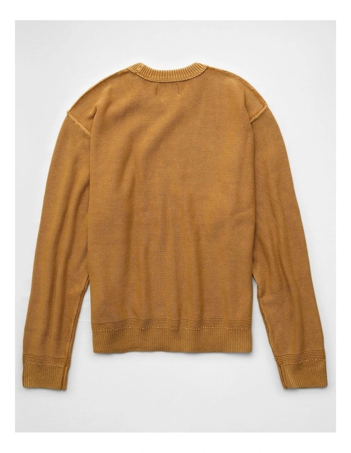 Washed Reverse Sweater in Medium Brown image 4