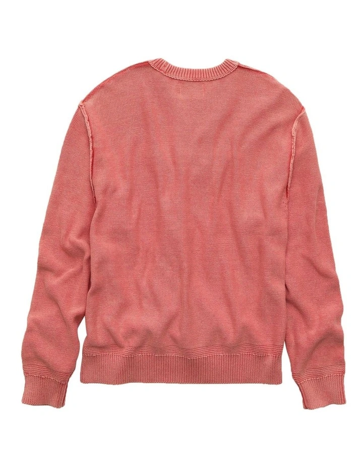 Washed Reverse Sweater in Washed Red image 4