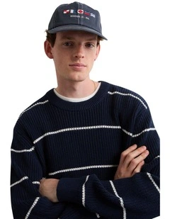 Striped Crewneck Sweater in Navy