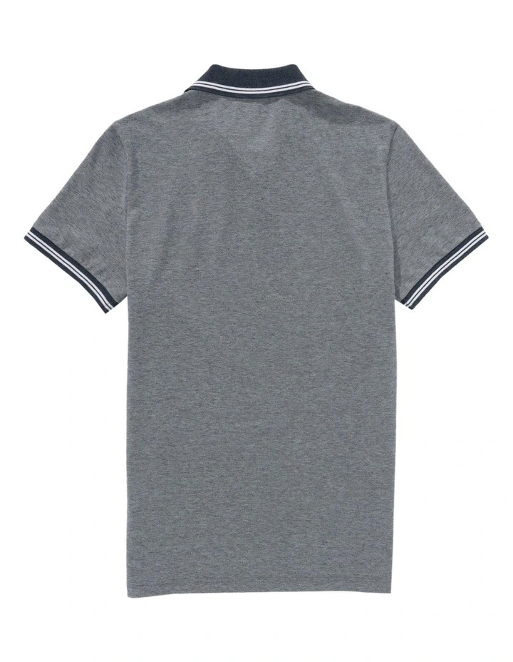 Short Sleeve Tipped Polo Slim Fit in Midnight Blue image 4