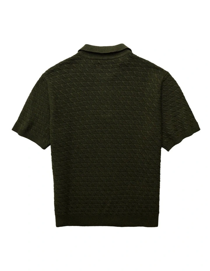 Sweater Polo Shirt in Green image 4