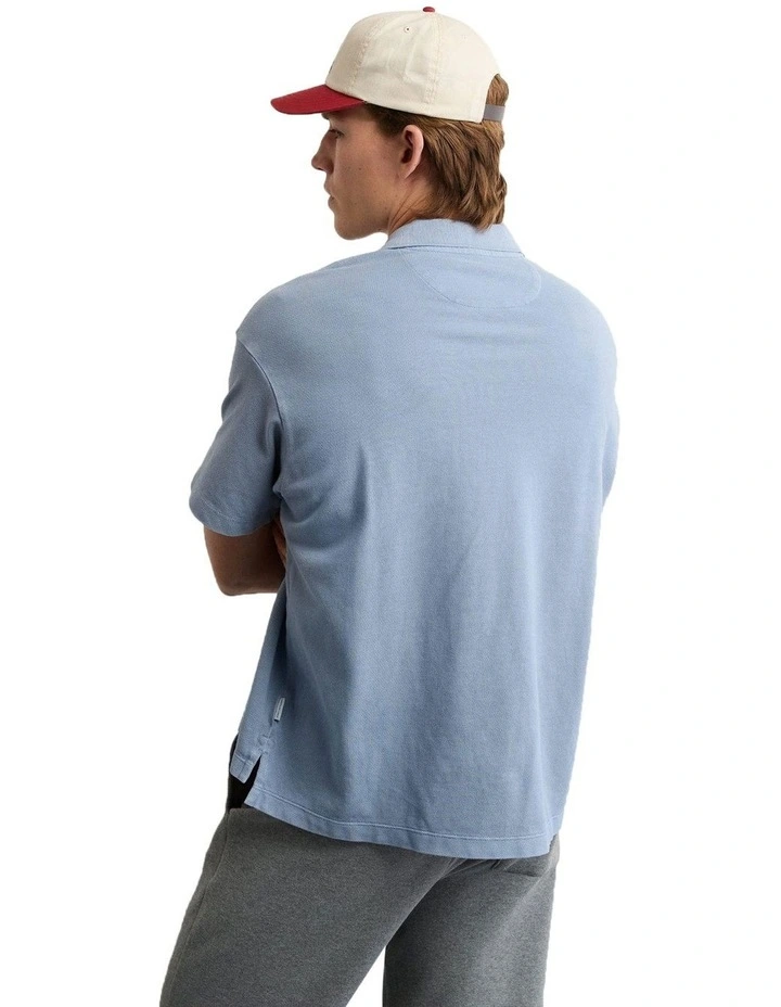 Boxy Polo Shirt in Blue image 2