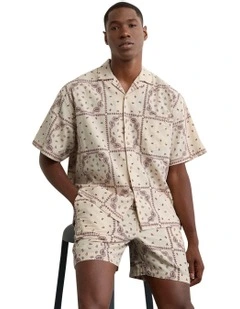 Short Sleeve Relaxed Fit Shirt in Cream