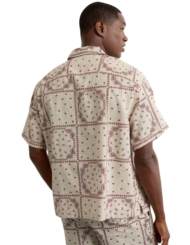 Short Sleeve Relaxed Fit Shirt in Cream image 2