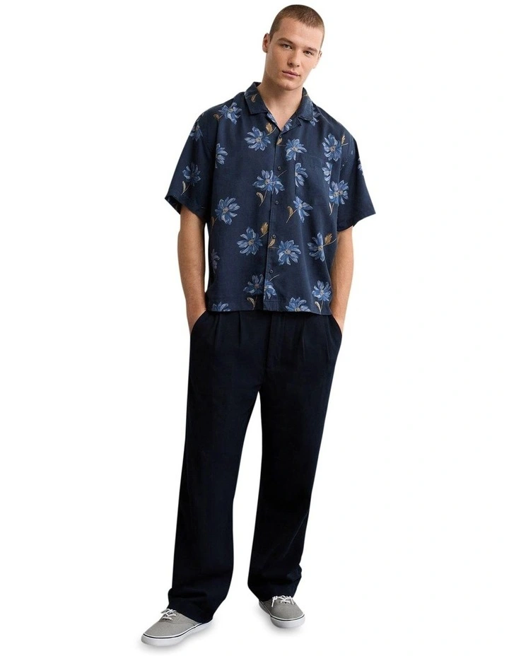 Poolside Floral Button-Up Shirt in Blue image 1