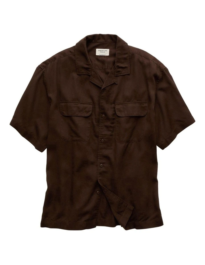Poolside Button-Up Shirt in Brown image 3