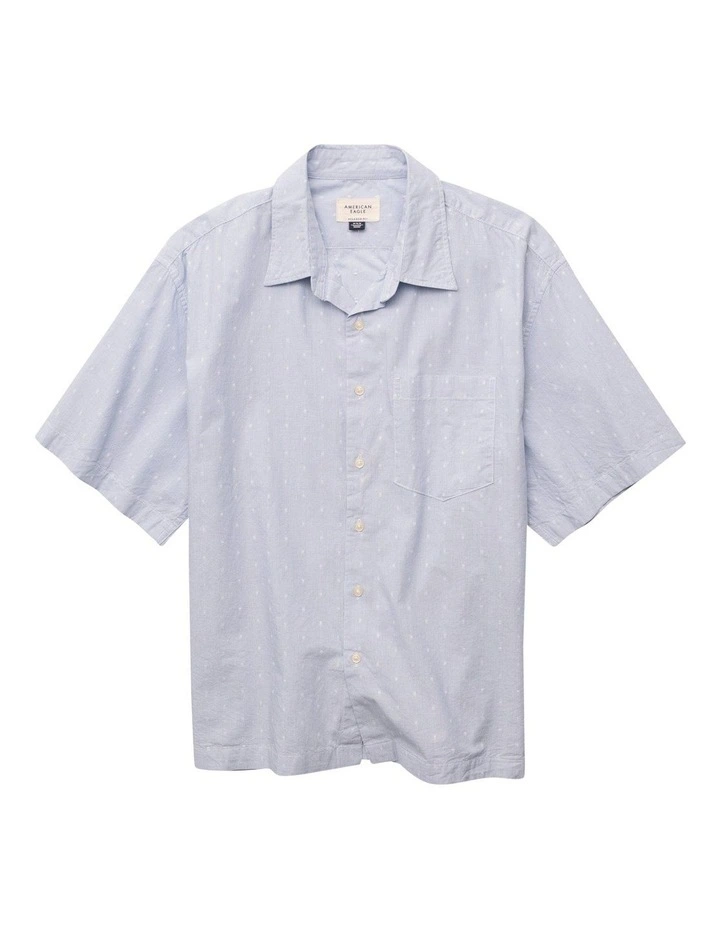 Everyday Relaxed Camp Collar Shirt in Light Blue image 3