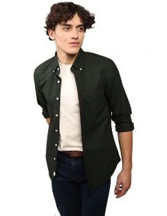 Everyday Slim Oxford Button-Up Shirt in Deep Forest Green