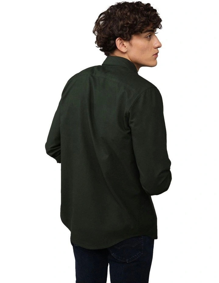Everyday Slim Oxford Button-Up Shirt in Deep Forest Green image 2