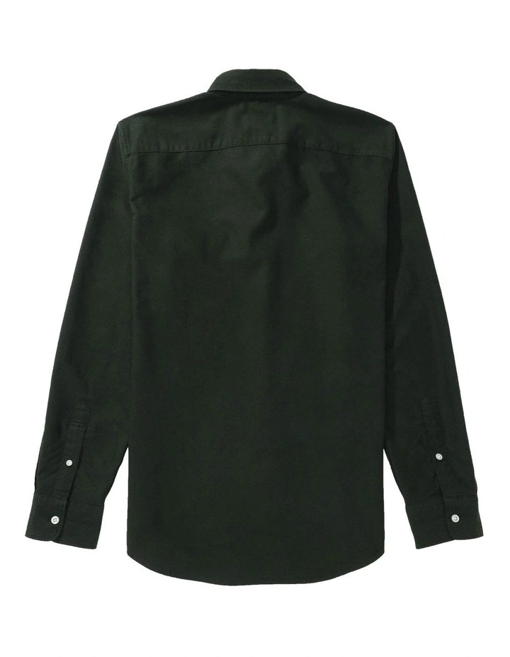 Everyday Slim Oxford Button-Up Shirt in Deep Forest Green image 4
