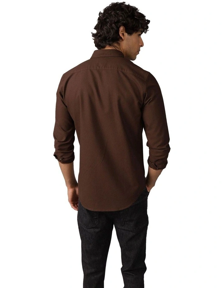 Everyday Slim Oxford Button-Up Shirt in Chocolate image 2