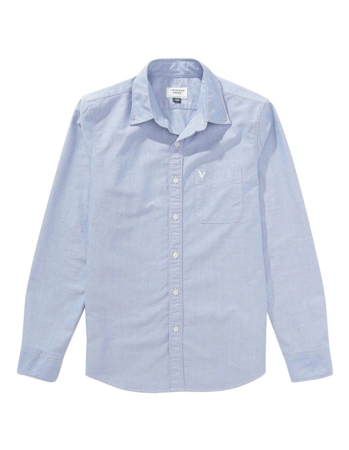 Everyday Slim Oxford Button-Up Shirt in Blue image 3