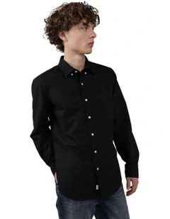 Everyday Slim Oxford Button-Up Shirt in Black