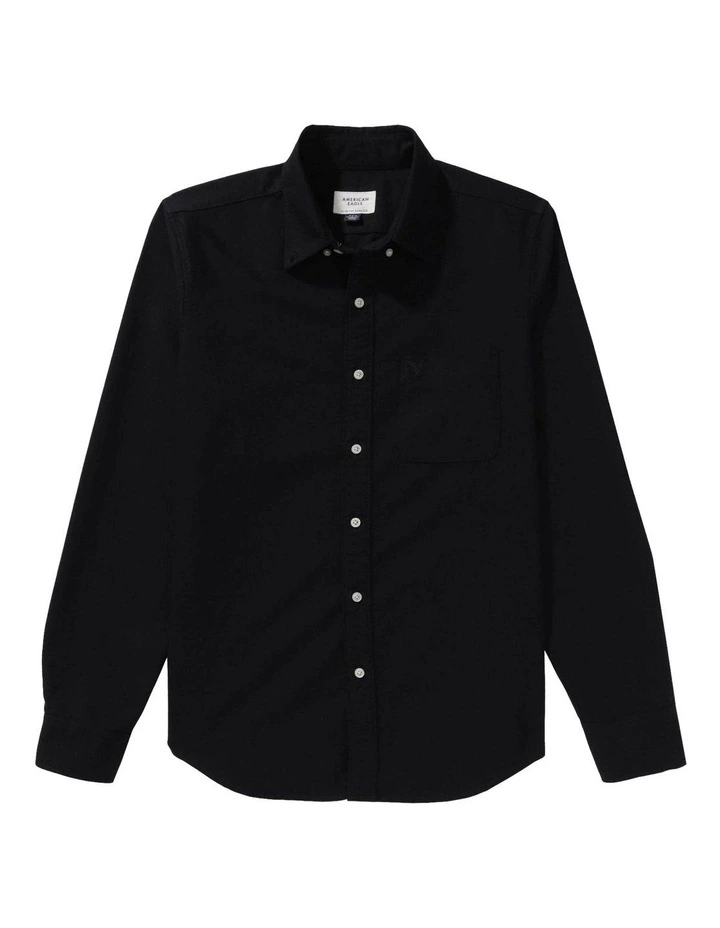 Everyday Slim Oxford Button-Up Shirt in Black image 3