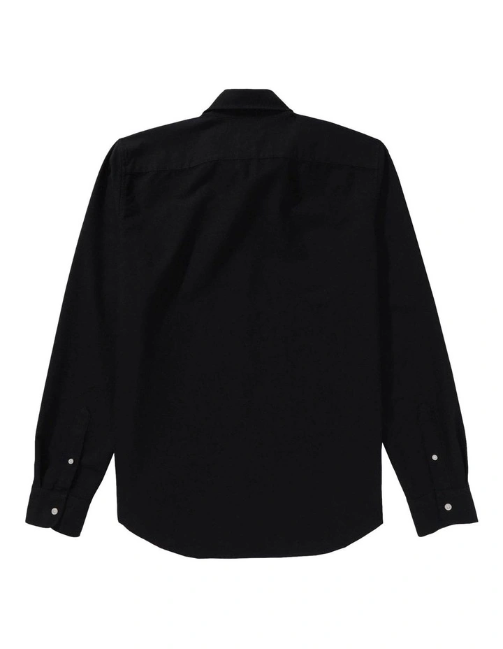 Everyday Slim Oxford Button-Up Shirt in Black image 4
