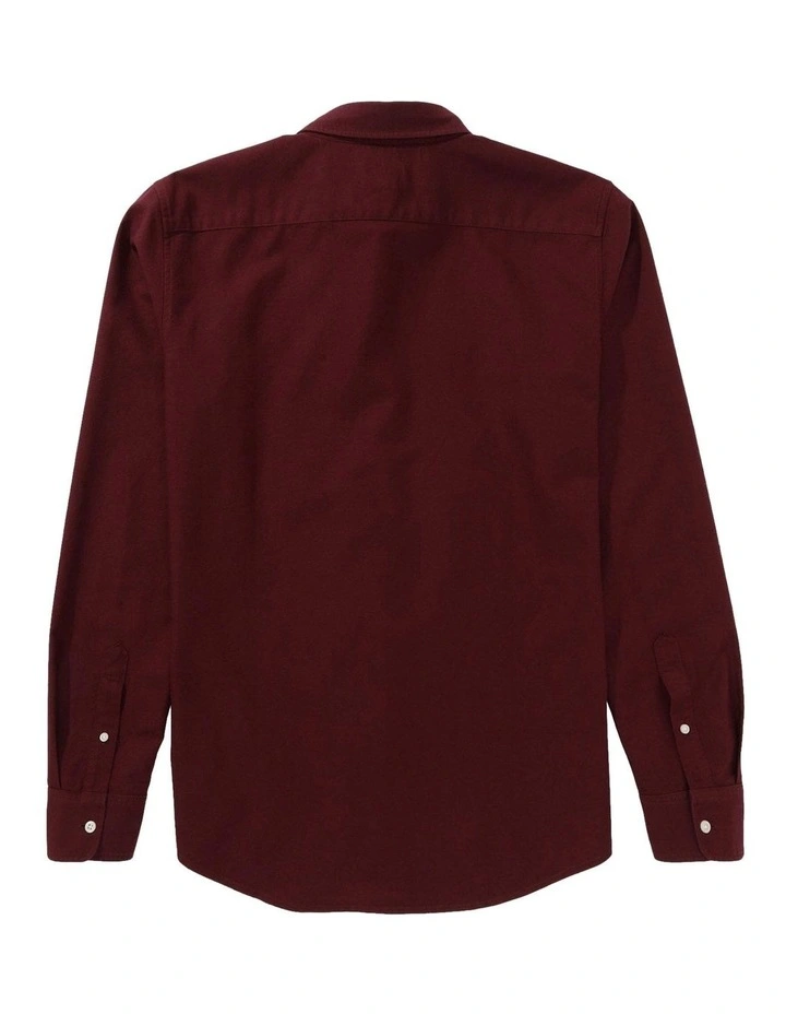 Everyday Slim Oxford Button-Up Shirt in Burgundy image 4