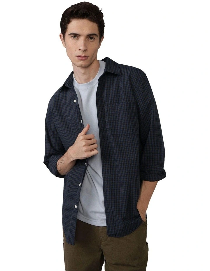 Everyday Slim Fit Button-Up Shirt in Deep Navy image 1