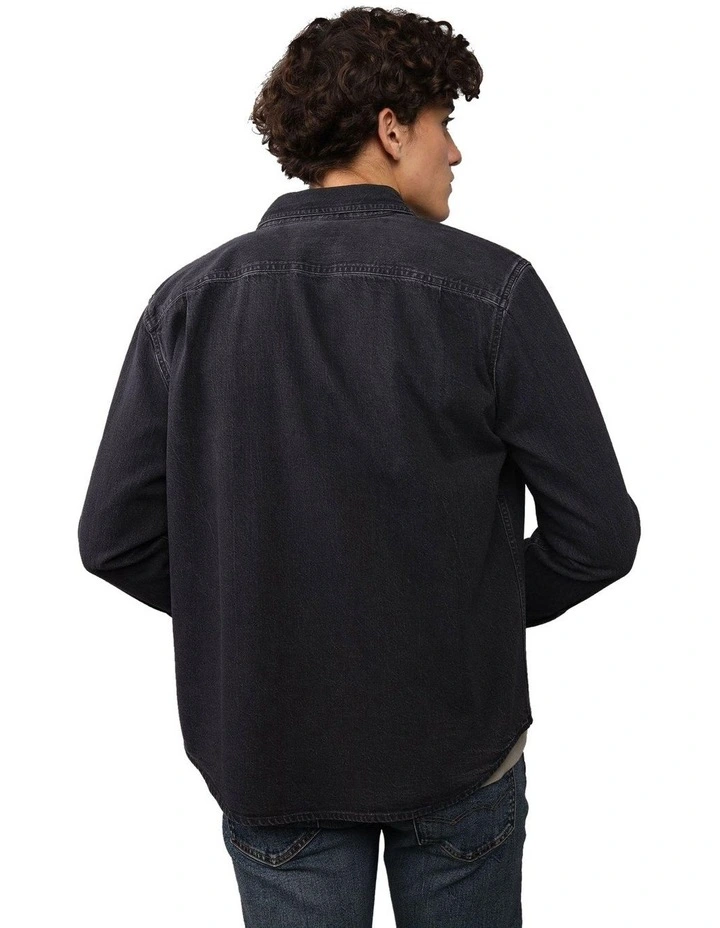 Long Sleeve Denim Shirt in Black Wash image 2