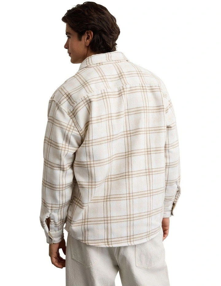 Relaxed Heavyweight Flannel Shirt in Cream image 2